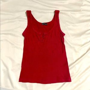 Brandy Melville Red Dalis Button Tank Top